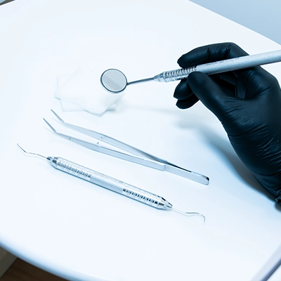 Dental instruments prepared for patient care